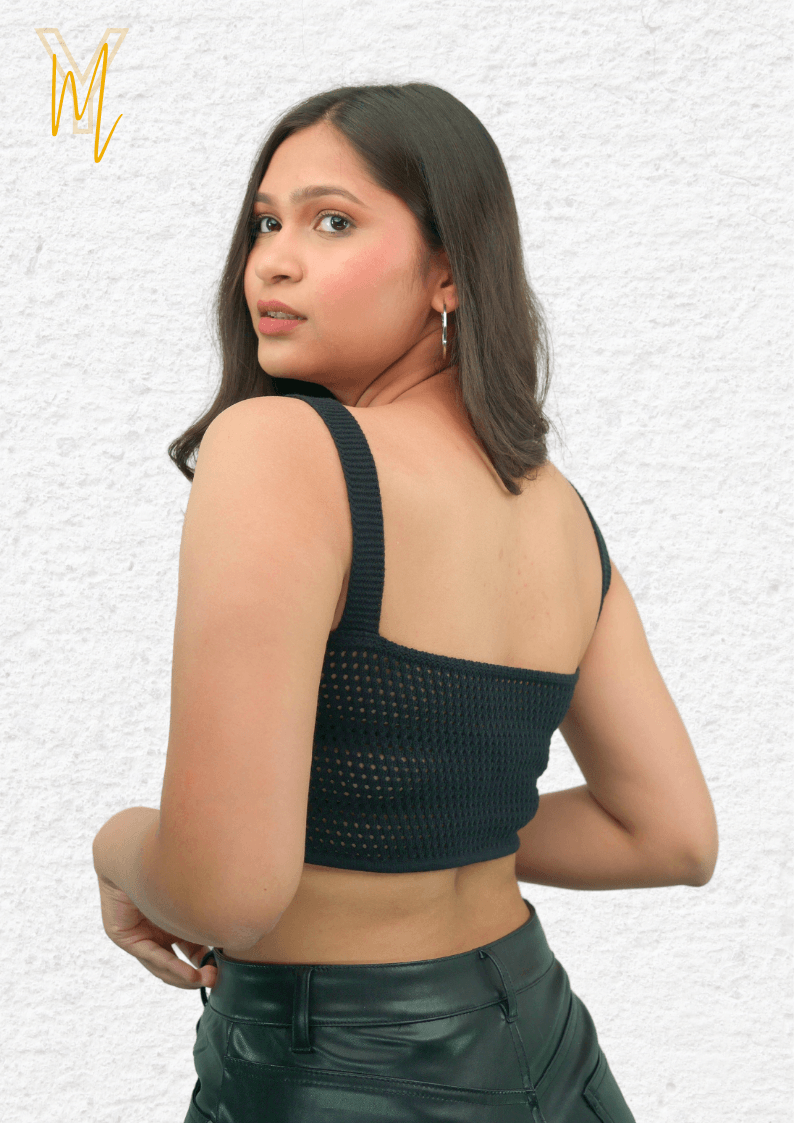 Tank Crop Top Black - Yellow Molly