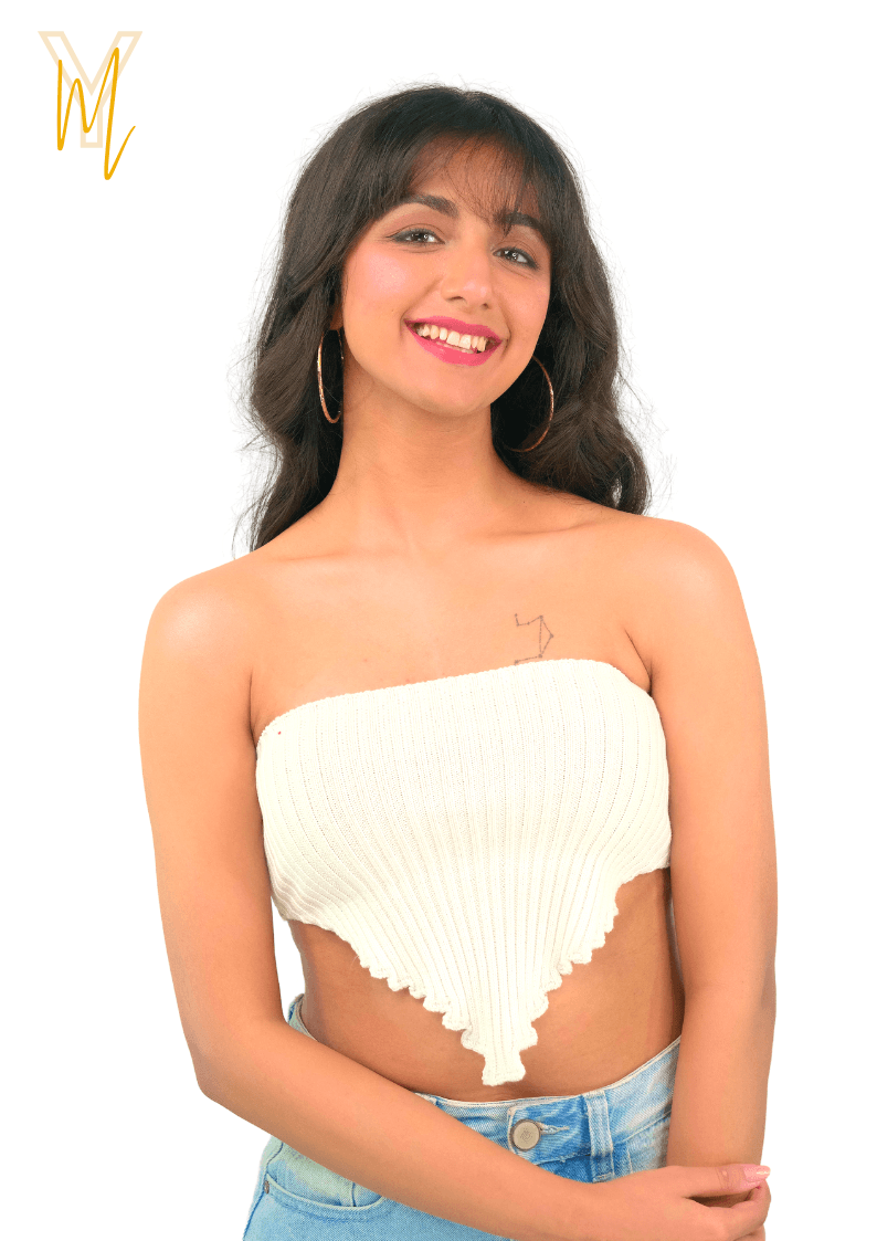 White Corset Top - Yellow Molly