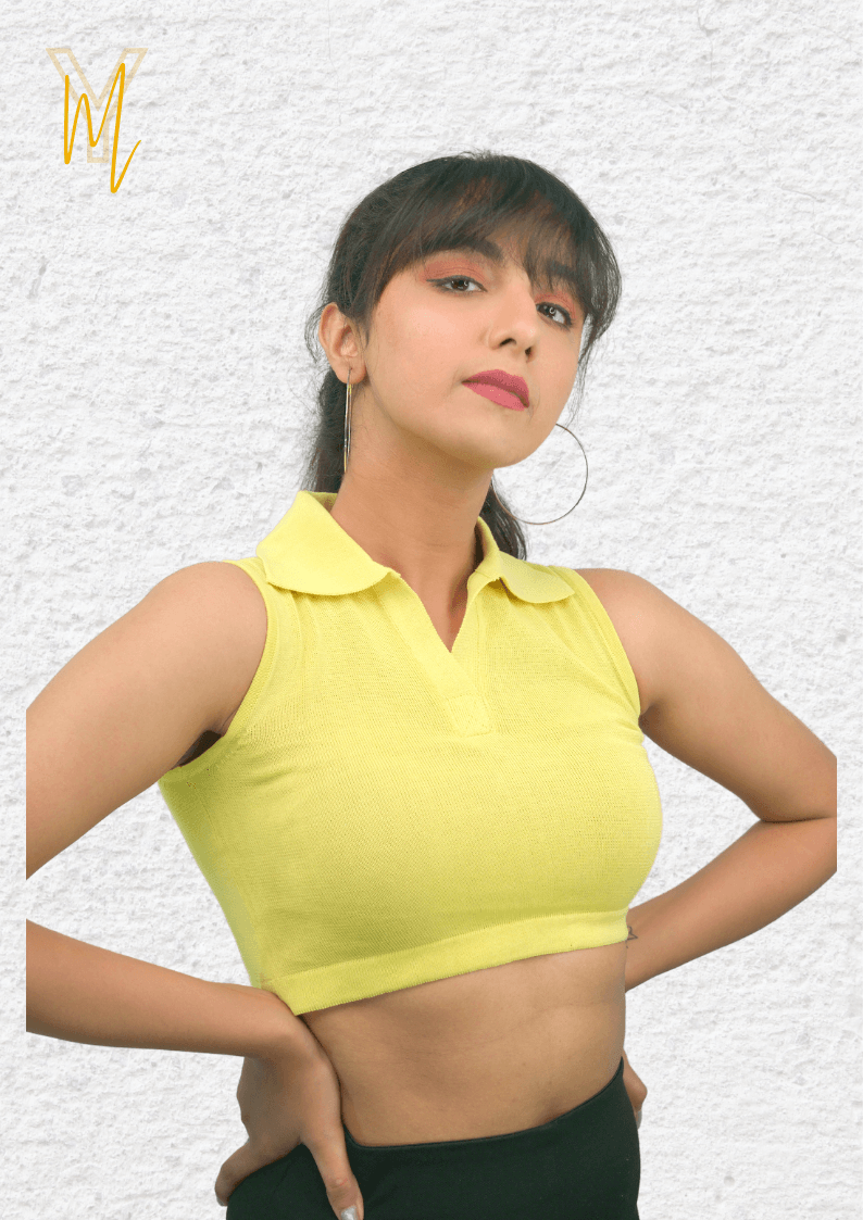 Sleeveless Polo Top Yellow - Yellow Molly