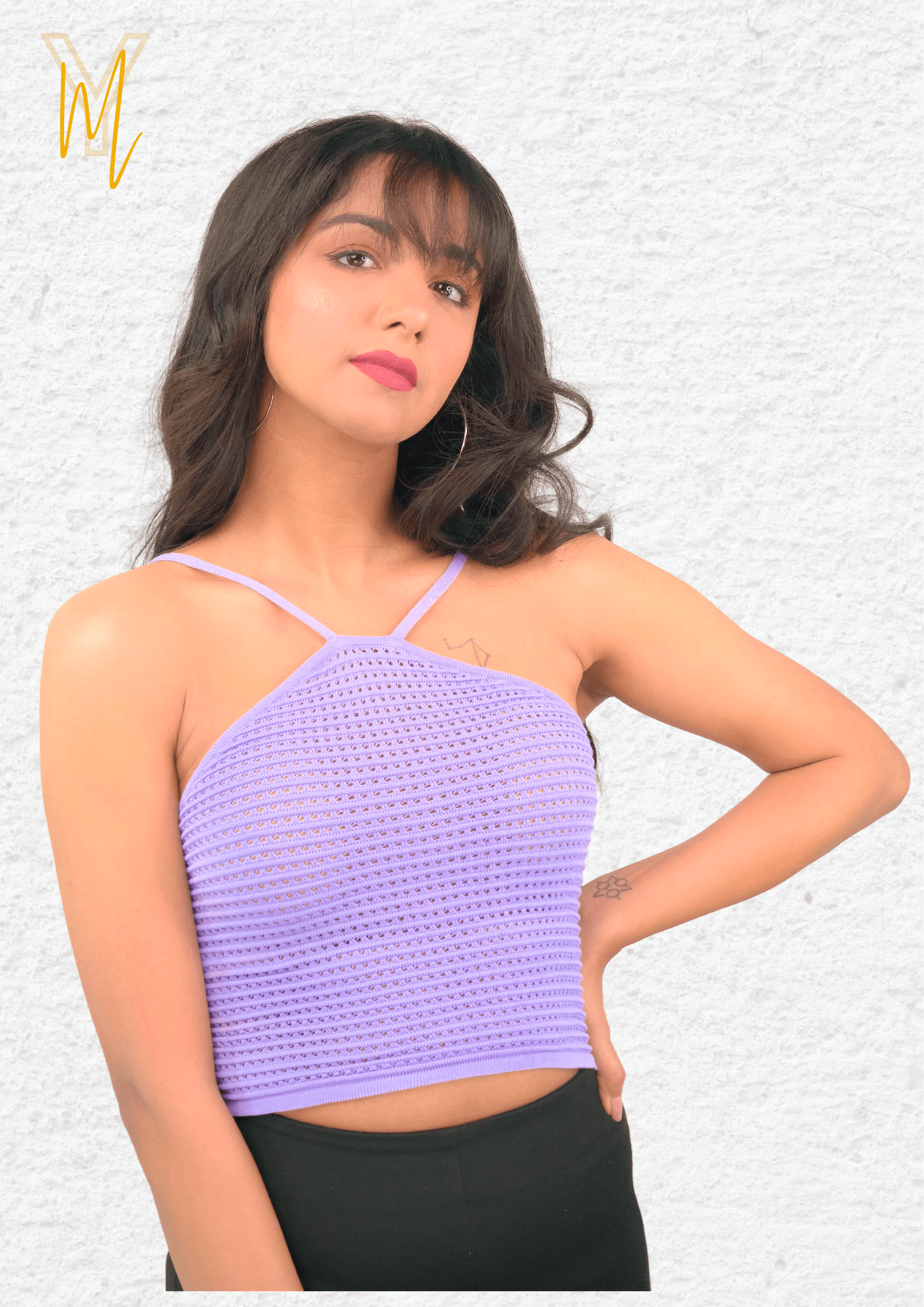 Purple Bandeau Top - Yellow Molly