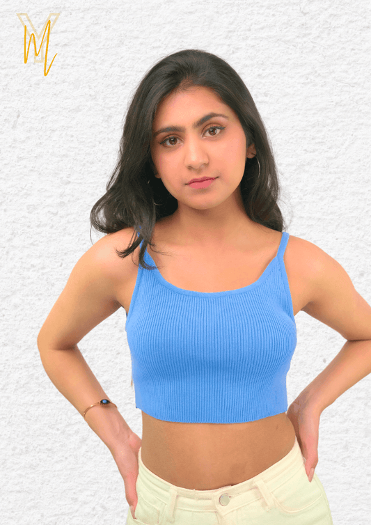 Glacier Blue Basic Ripped Vest - Yellow Molly