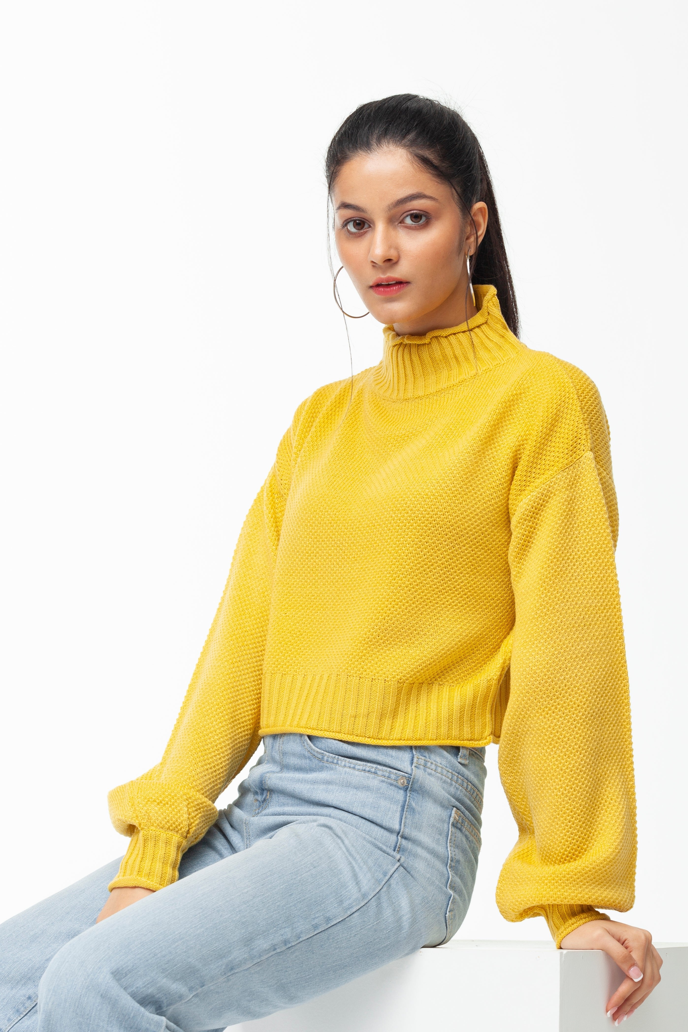 Yellow turtle 2025 neck jumper